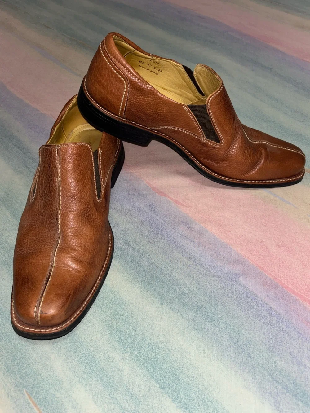 Sandro Moscolini Loafers Men's size 13 Brown cognac Leather Slip On Shoes
